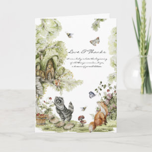 Carte De Remerciements Pique-nique en forêt   Baby Shower sur les Animaux
