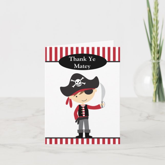 Carte De Remerciements Pirate Boy Note Cards (Devant)