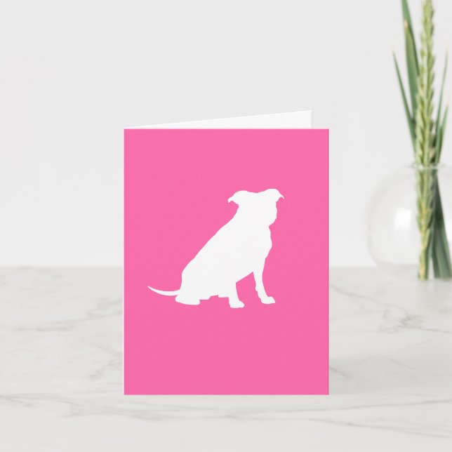 Carte De Remerciements Pit Bull Chien Baby shower rose fille Pitbull (Devant)