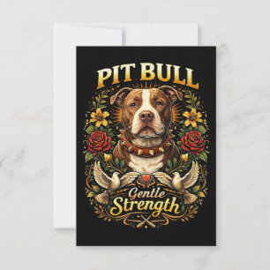 Carte De Remerciements Pit Bull : Force Douce