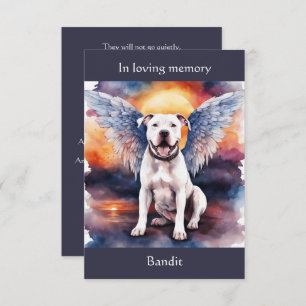 Carte De Remerciements Pitbull Memorial Poem Ailes Ajouter un nom aquarel