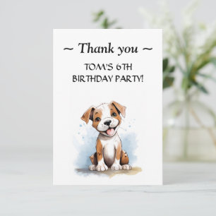 Carte De Remerciements Pitbull Terrier Pit Bull Minimaliste Heureux Chien