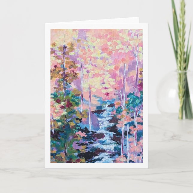 Carte De Remerciements Pittoresque coloré En savoir plus (Devant)