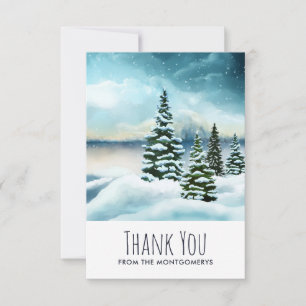 Carte De Remerciements Pittoresque Winter Wonderland aquarelle peinture