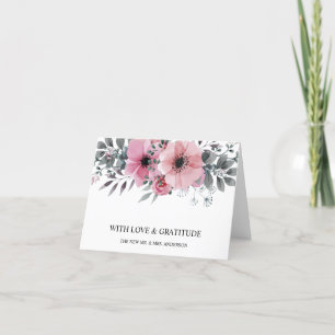 Carte De Remerciements Pivoine aquarelle florale personnalisée