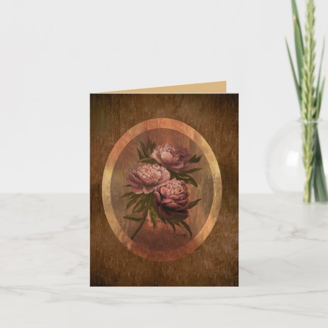 Carte De Remerciements Pivoines (Devant)