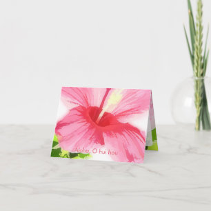 Carte De Remerciements Pix-Dezines Aloha/O hui hou/Hibiscus rose