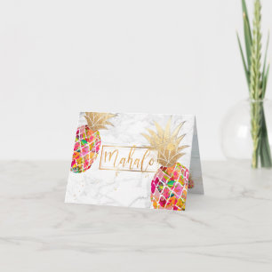 Carte De Remerciements PixDezines Aloha Ananas/Pink/Mahalo