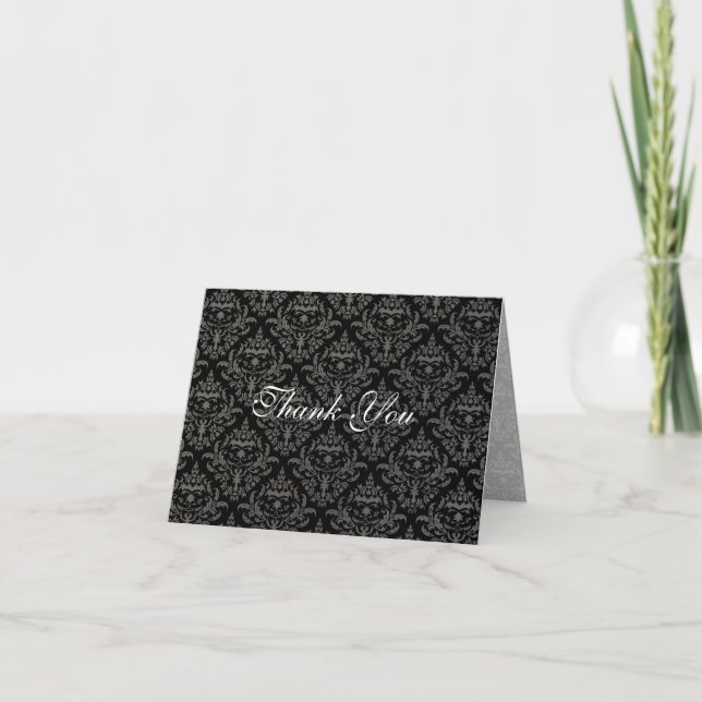 Carte De Remerciements PixDezines Céline Damask|DIY colors (Devant)