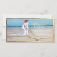 PixDezines fausse cadre or/merci photo mariage