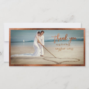 Carte De Remerciements PixDezines fausse structure en cuivre/merci photo