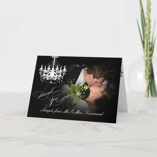 Carte De Remerciements PixDezines lustre/Merci/texte DIY (Devant)