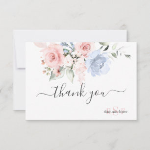 Carte De Remerciements PixDezines Monogramme Rose Dusty Roses