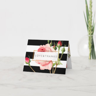 Carte De Remerciements PixDezines Roses Vintages/Redoute/Merci