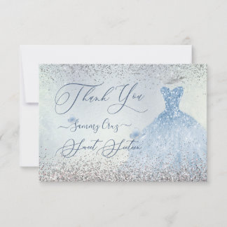 Carte De Remerciements PixDezines Sweet 16 Robe bleu Dusty