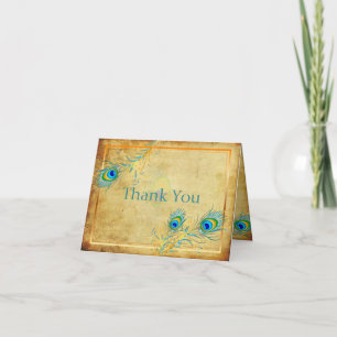 Carte De Remerciements PixDezines vintage pzazz paon/DIYcolor!