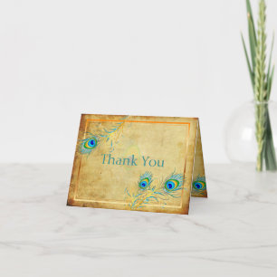 Carte De Remerciements PixDezines vintage pzazz peacock/DIYcolor !