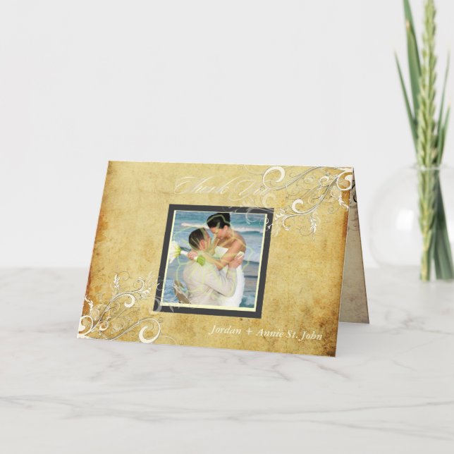 Carte De Remerciements PixDezines Vintage Tourbillons / Remerciements de  (Devant)