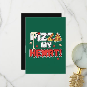 Carte De Remerciements Pizza Adorable Mon Cœur Jeu de Mots Drôle pour les