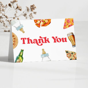 Carte De Remerciements Pizza brasse et diapers à la pizza Baby shower à l
