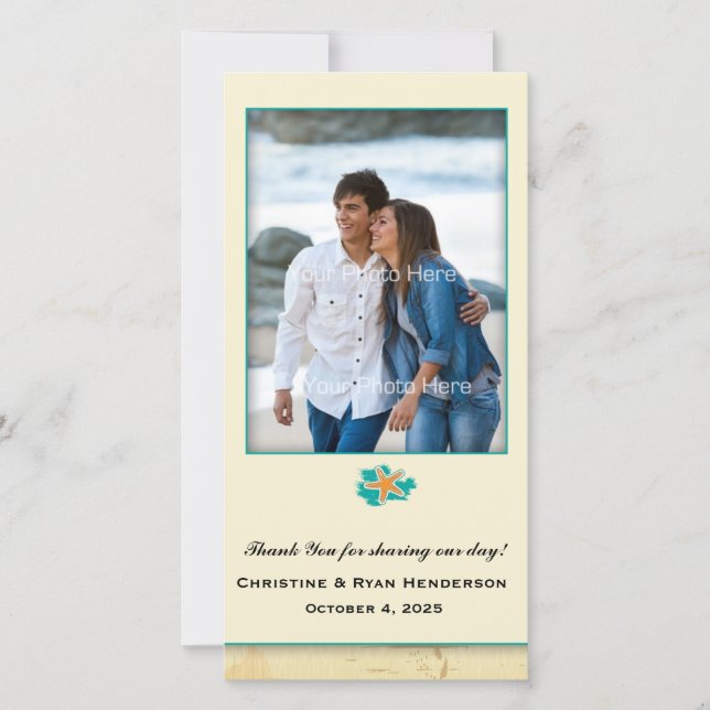 Carte De Remerciements Plage de Seashell (Devant)