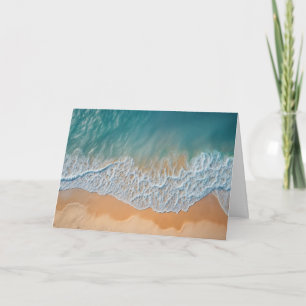 Carte De Remerciements Plage Océanique Vue d'En Haut Vagues de Mer Turquo