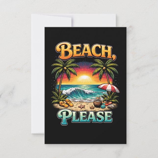Carte De Remerciements Plage, s'il vous plaît (Devant)