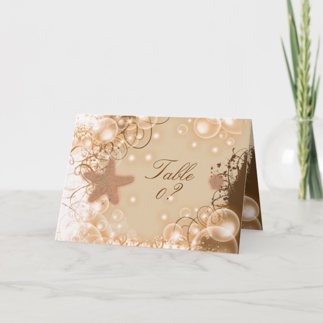 Carte De Remerciements Plage thème de mariage ~ table assise 2 emplacemen (Devant)