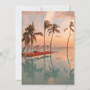 Carte De Remerciements Plages tropicales   Maldives Tropical Beach & Pool