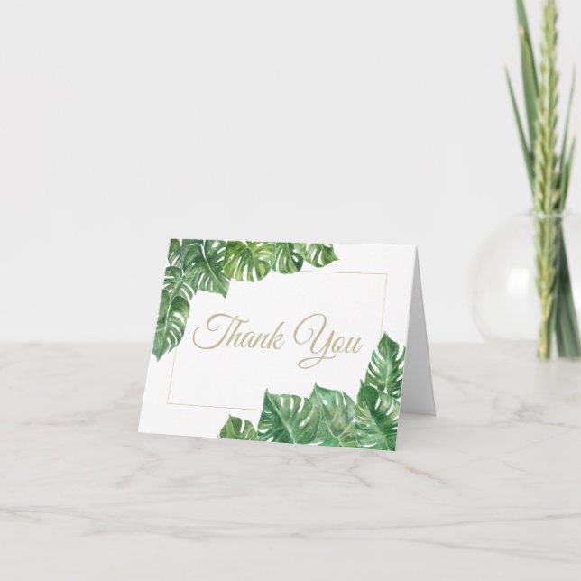 Carte de remerciements Plante de fromage tropical (Devant)