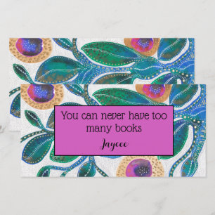 Carte De Remerciements Plante du désert bleu fou, abstrait, marque de liv