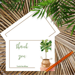 Carte De Remerciements Plante tropical minimaliste simple
