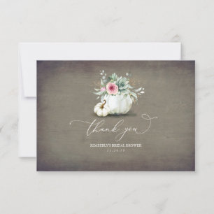Carte De Remerciements Plantes grasses citrouilles Baby Shower de mariage
