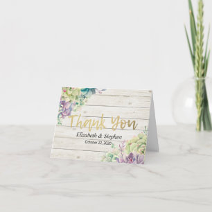 Carte De Remerciements Plantes succulentes de remerciement de mariage en