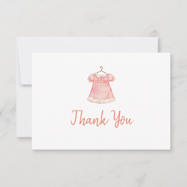 Carte de remerciements plat baby shower 3,5 po x 5 (Devant)
