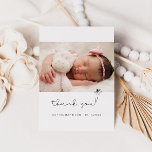 Carte de remerciements plat cadeau baby shower<br><div class="desc">Carte de remerciements de baby shower moderne minimaliste avec un joli dessin d'une fleur.</div>