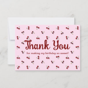 Carte de remerciements plat cerises