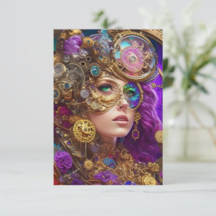 Carte de remerciements plat coloré Steampunk