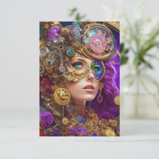 Carte de remerciements plat coloré Steampunk