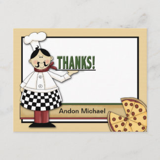 Carte de remerciements plat de partie de pizza
