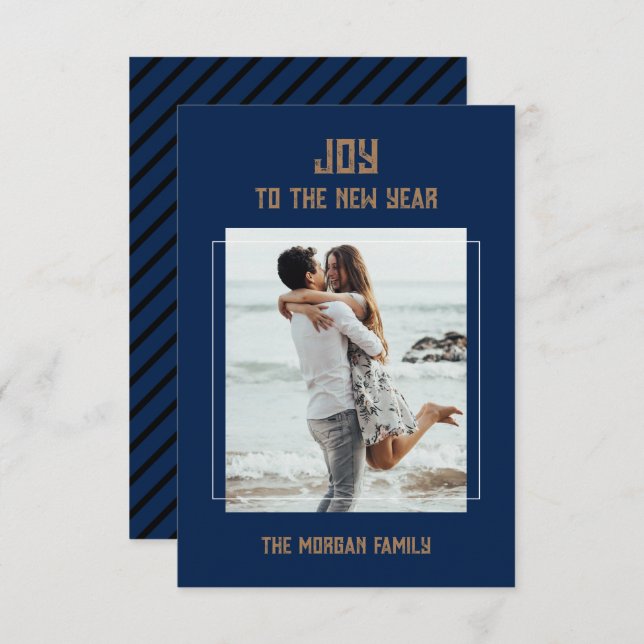 Carte de remerciements plat du Nouvel An (Devant / Derrière)