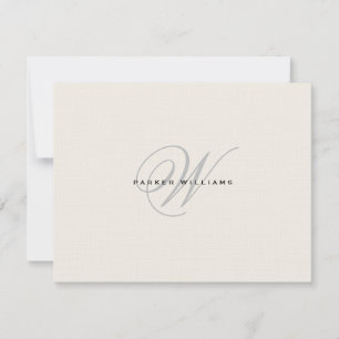 Carte de remerciements plat formel monogramme