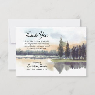 Carte de remerciements plat Lakeside Sympathie