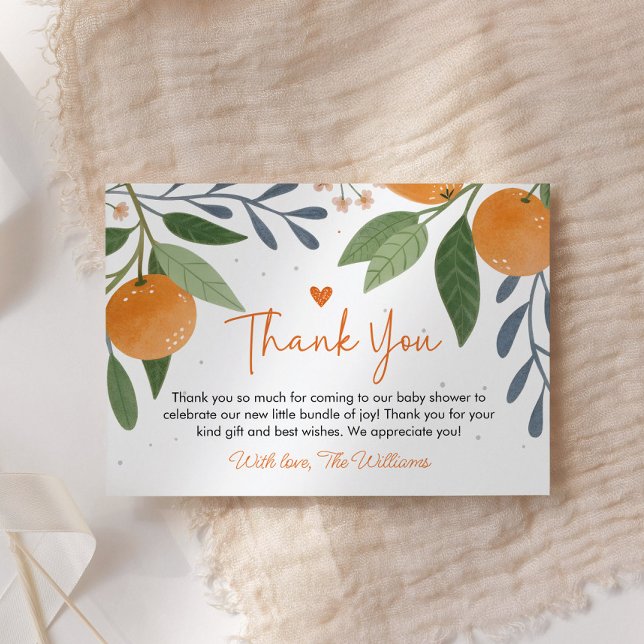 Carte de remerciements plat Little Cutie Baby show (A Little Cutie Thank You Cards)