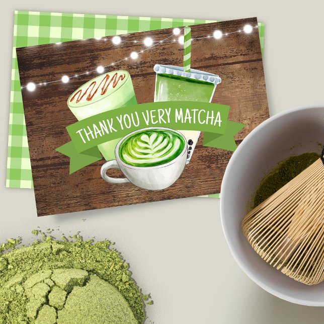 Carte de remerciements plat Matcha (Créateur téléchargé)