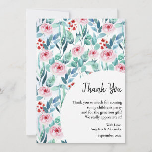 Carte de remerciements plat pour baby shower avec 