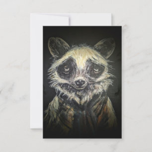 Carte de remerciements plat Raccoon
