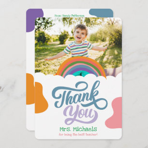 Carte de remerciements plat Rainbow Splash pour en