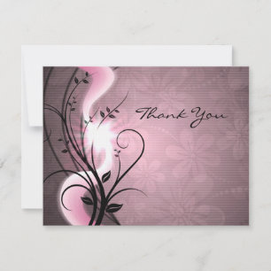 Carte de remerciements plat rose