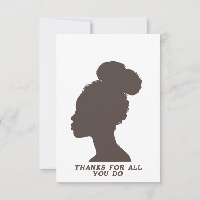 Carte de remerciements plat - silhouette femelle b (Devant)